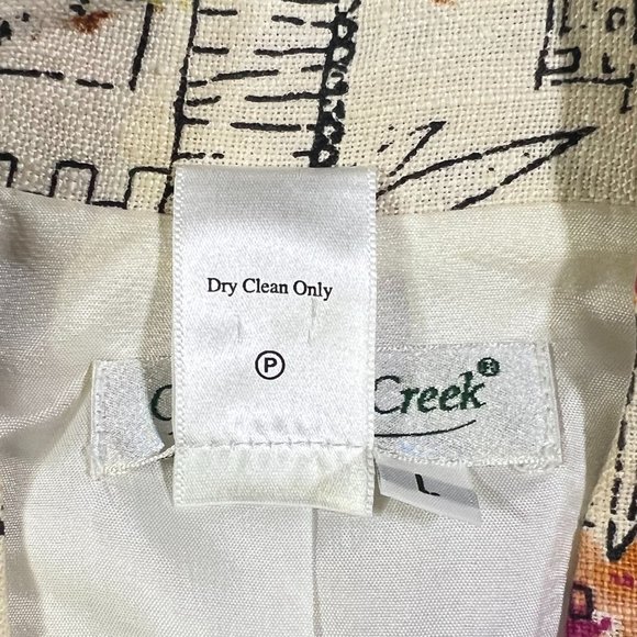 Coldwater Creek - Women's Size L - Tan Button-up Blazer Sketch Art Print - Picture 5 of 10